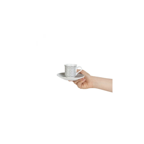 Apricot Vivi Platin (Platinum) Kaffeetassen- Set für 6 Personen