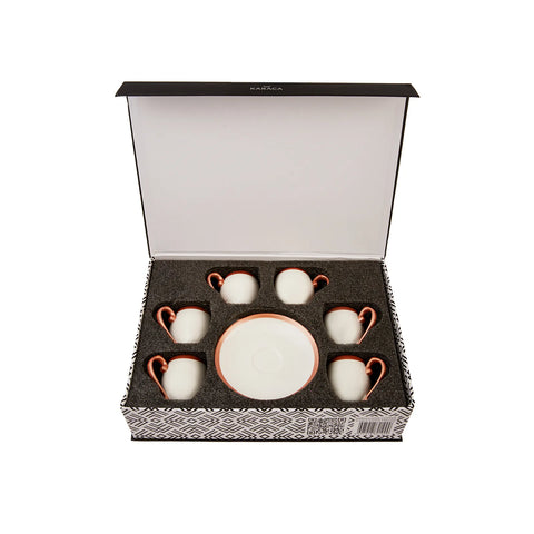 Karaca İznik Cooper 12 teiliges Kaffeetassen Set für 6 Personen