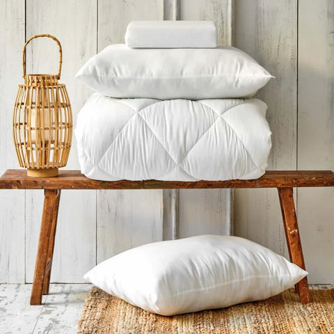 Karaca Home Microfiber Soft Doppelbettdecke und 2 Silikon Kissen