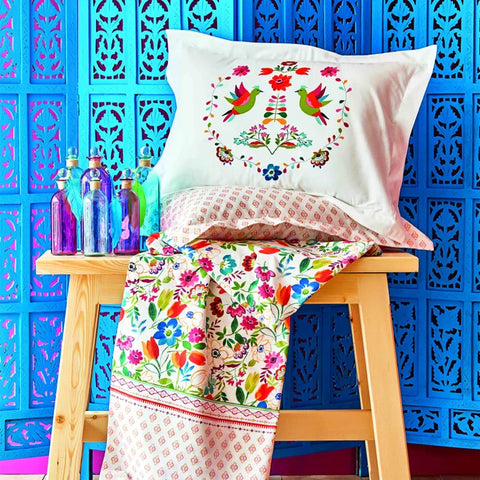 Karaca Home Parlin Fuchsia Doppelter Bettbezug aus 100% Baumwolle