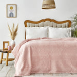Karaca Home Alice Puderrosa Doppel-Wellsoft-Decke mit Struktur