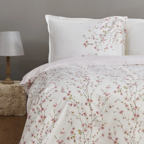 Karaca Home Annata Lachs 100% Baumwolle Doppel-Bettbezug Set