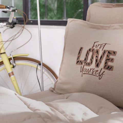 Karaca Home Motto Einzelbett Cotton Comfort Set/Schlafset Beige