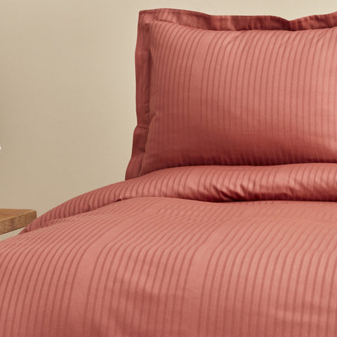Karaca Home Uniq 100% Baumwolle Satin Doppelbett-Bettwäsche-Set Terrakotta