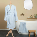 Karaca Home Männlich Defy Blau 100% Baumwolle Bademantel Set L/XL
