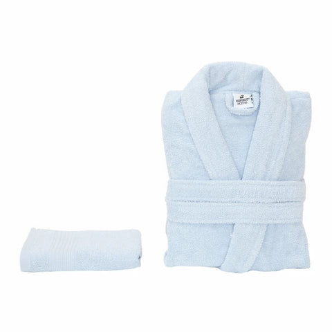 Karaca Home Männlich Defy Blau 100% Baumwolle Bademantel Set L/XL