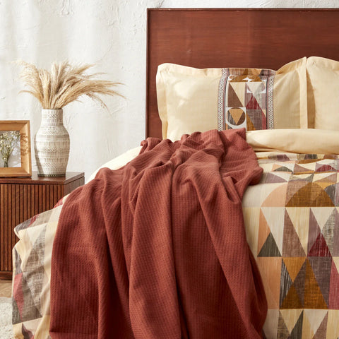 Karaca Home Franela 100% baumwolle doppelbett bettwäsche set mit decken-geschenk