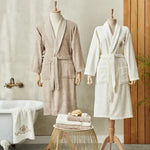 Karaca Home Desma Familien-Badset Weiß Beige