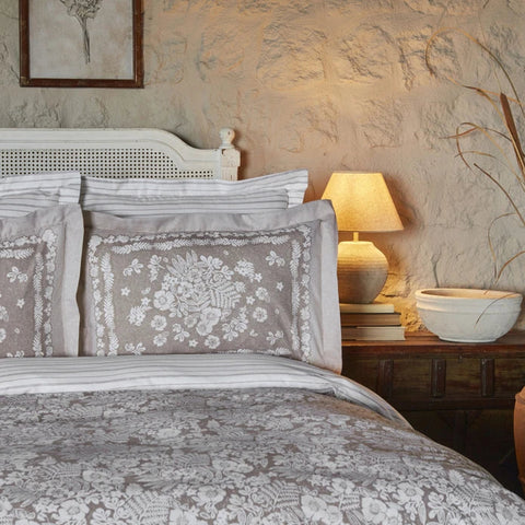 Karaca Home Harmonie 100% baumwolle doppelbett bettwäscheset beige