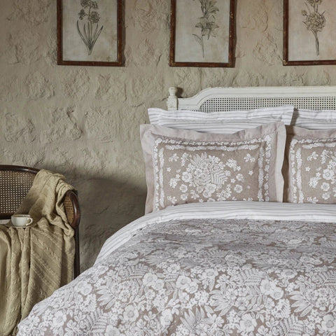 Karaca Home Harmonie 100% baumwolle doppelbett bettwäscheset beige