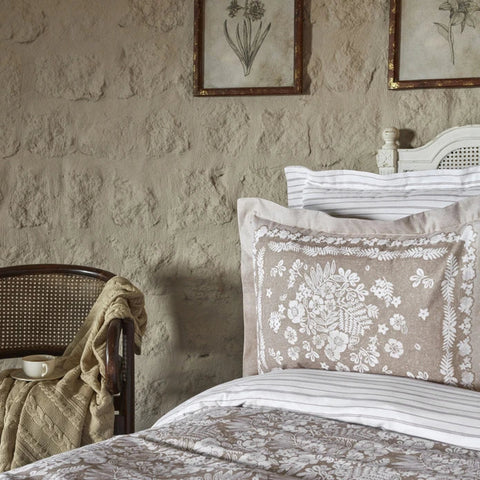 Karaca Home Harmonie 100% baumwolle doppelbett bettwäscheset beige