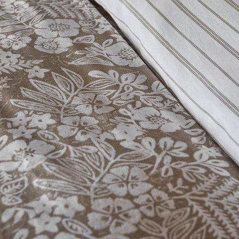 Karaca Home Harmonie 100% baumwolle doppelbett bettwäscheset beige