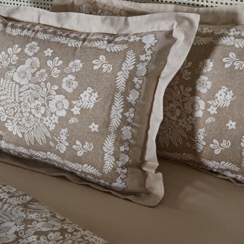 Karaca Home Harmonie 100% baumwolle doppelbett bettwäscheset beige