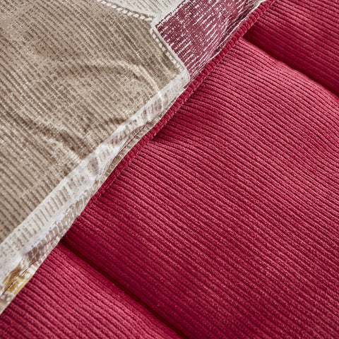Karaca Home Lydia Doppelbett Stripe Comfort Set Bordeaux