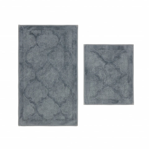 Karaca Home Katy 2-teiliges Badezimmer-Matten-Set Grau