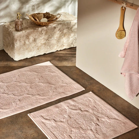 Karaca Home Katy 2-teiliges badematten-set puderrosa