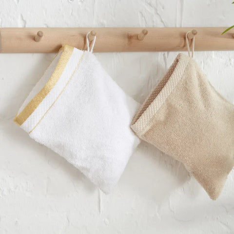 Karaca Home Glory Lurex 9-teiliges Familien-Badset Gold-Beige