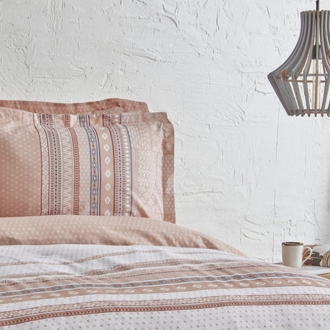 Karaca Home Keira Summer Set Doppelbett Bettwäscheset mit Überwurf Pfirsich