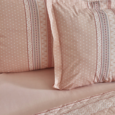 Karaca Home Keira Summer Set Doppelbett Bettwäscheset mit Überwurf Pfirsich