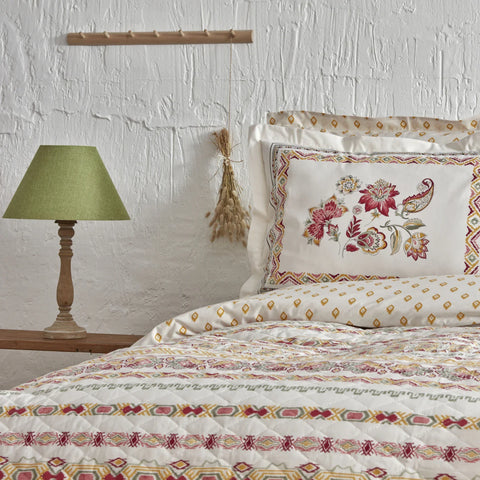 Karaca Home Carme doppelbett winter set mit decke tangerine