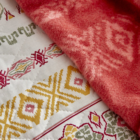 Karaca Home Carme doppelbett winter set mit decke tangerine