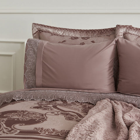 Karaca Home Valeria Queen 8-teiliges Hochzeitspaket Altrosa
