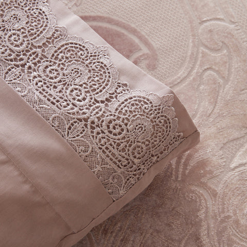 Karaca Home Valeria Queen 8-teiliges Hochzeitspaket Altrosa