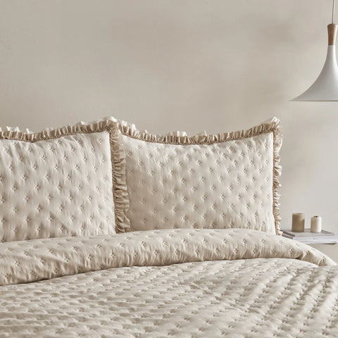 Karaca Home Viona Doppelbett-Bettüberwurf-Set Beige