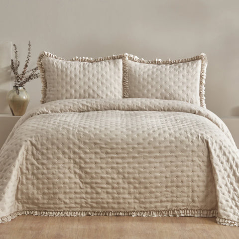 Karaca Home Viona Doppelbett-Bettüberwurf-Set Beige