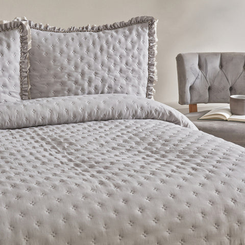 Karaca Home Viona Doppelbett-Bettüberwurf-Set Grau
