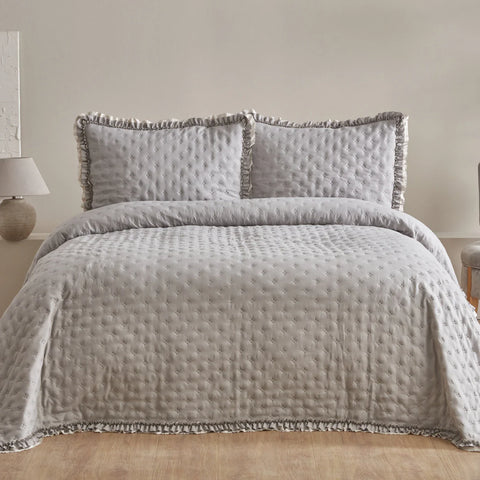 Karaca Home Viona Doppelbett-Bettüberwurf-Set Grau
