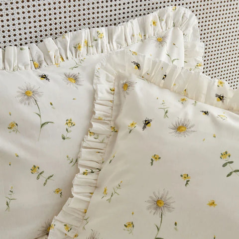 Karaca Home Emma 100% Baumwolle Rüschens Spannbettlaken Set Gelb (PP)