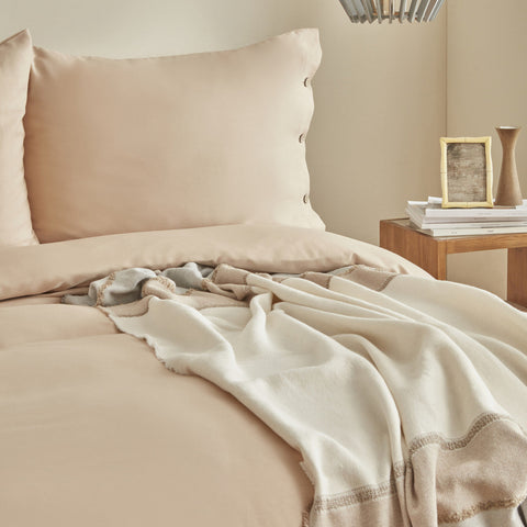 Karaca Home Nevada Doppelbett Krep Bettbezug Jacquard Quilt Set Beige