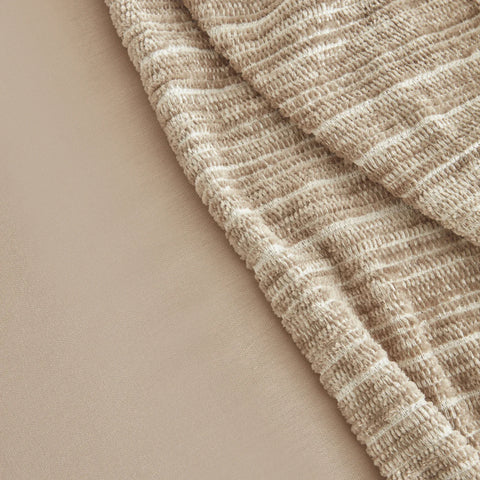 Karaca Home Weena doppelbett krep bettbezug jacquard steppdecken-set beige