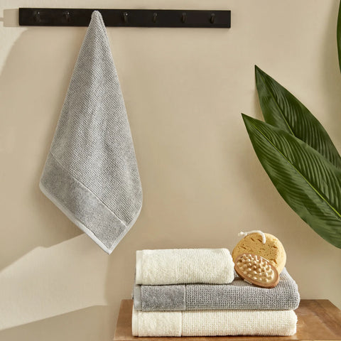 Karaca Home Doana hamam-set offwhite-grau