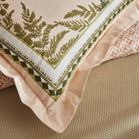 Karaca Home Afzelia Doppelbett Percale Bettwäsche mit Geschenk-Plaid Set in Pudra