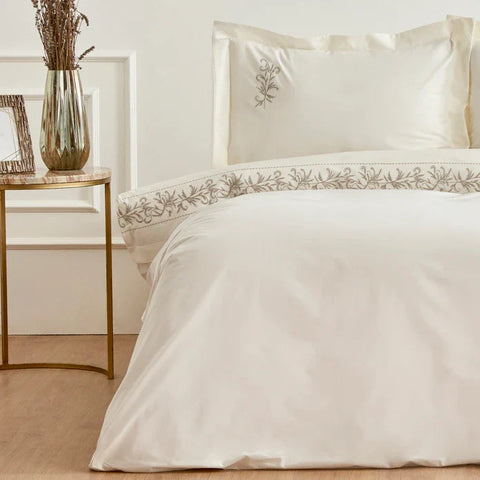 Karaca Home Maisa Doppelbett Besticktes Bettwäsche-Set Beige