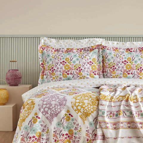 Karaca Home Nido 100% Baumwolle Doppelbett Duvet-Pike Set Multicolor
