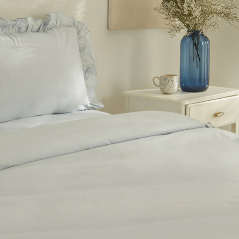 Karaca Home Pure Ruffle 100% Baumwolle Doppelbett-Bettwäsche-Set Hellblau