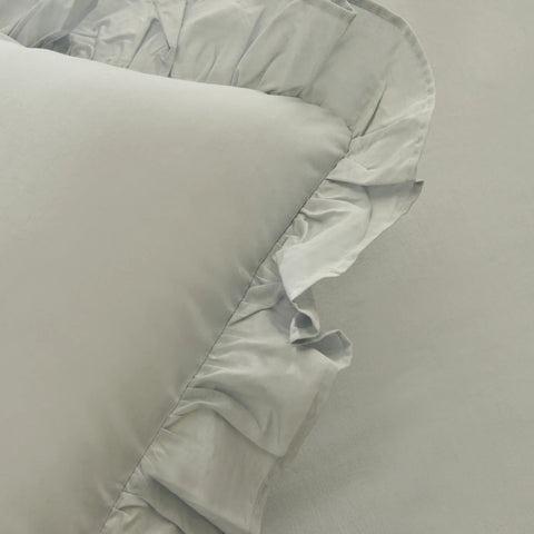 Karaca Home Pure Ruffle 100% Baumwolle Doppelbett-Bettwäsche-Set Hellblau