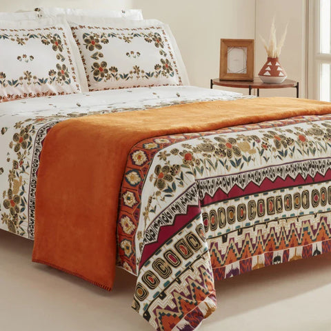 Karaca Home Runa 100% Baumwolle Doppelbett Bettwäsche Set mit Decke