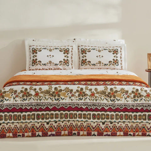 Karaca Home Runa 100% Baumwolle Doppelbett Bettwäsche Set mit Decke