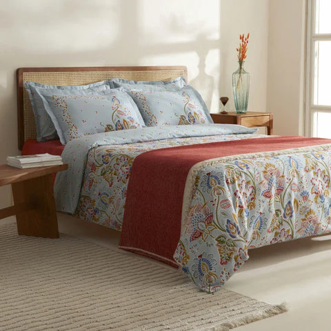 Karaca Home Flamen Doppelbett Bettwäsche und Decken Set