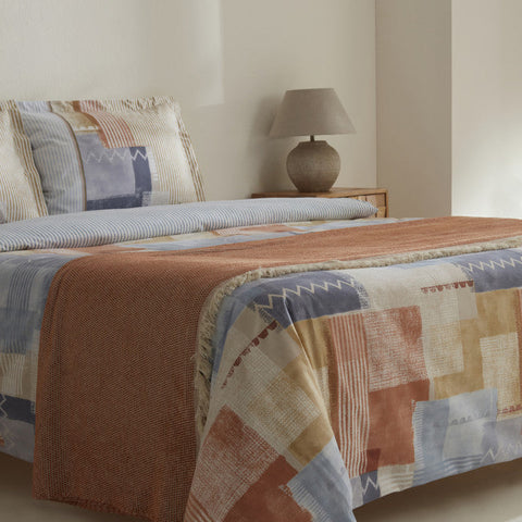 Karaca Home Simon 100% Baumwolle Doppelbett Bettwäsche und Decken Set