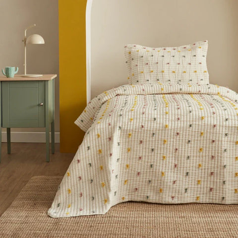 Karaca Home Young Rainbow Doppelbett-Tagesdecken-Set