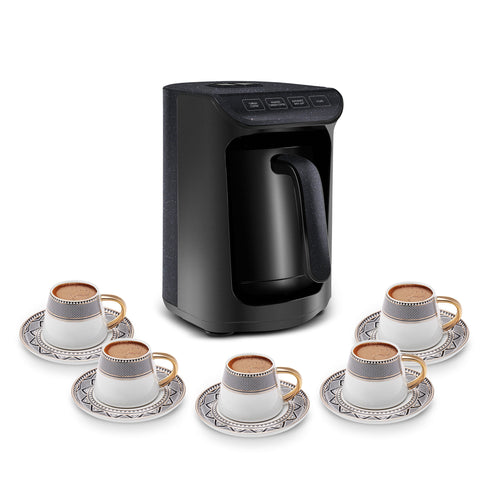Karaca Hatır Koz Milky Türkische Kaffeemaschine, Glänzend Schwarz