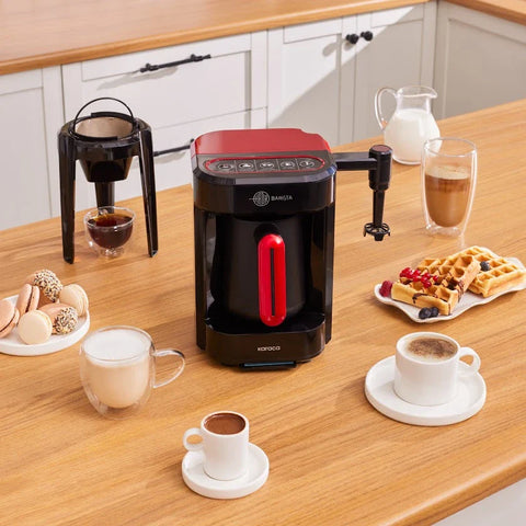 Karaca Hatır Barista Latte und Türkische Kaffeemaschine Imperial Red