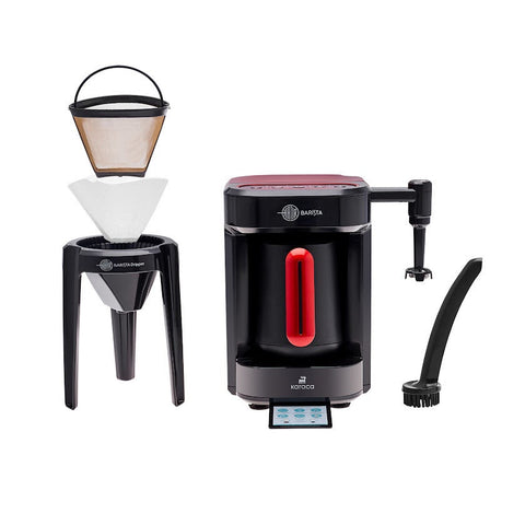 Karaca Hatır Barista Latte und Türkische Kaffeemaschine Imperial Red