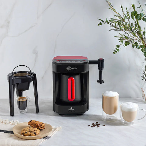 Karaca Hatır Barista Latte und Türkische Kaffeemaschine Imperial Red