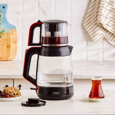 Karaca Glass Tea XL 2in1 Teemaschine Imperial Red